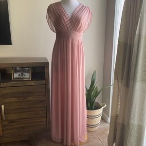 Blush Pink Bridesmaid Dress Grecian Flowy S-M